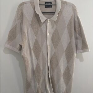 Abercrombie & Fitch Beige Argyle Polo Shirt